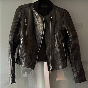 Theory Black Leather Jacket